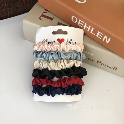 Wholesale 6-pack silk satin scrunchies